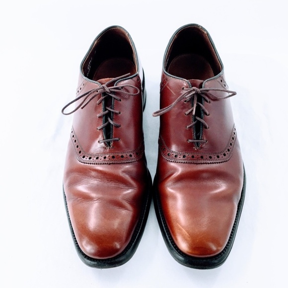 Allen Edmonds Vtg Leather Polo Saddle Shoe Burgundy Corrected Grain Sz 10.5 C - Picture 2 of 16
